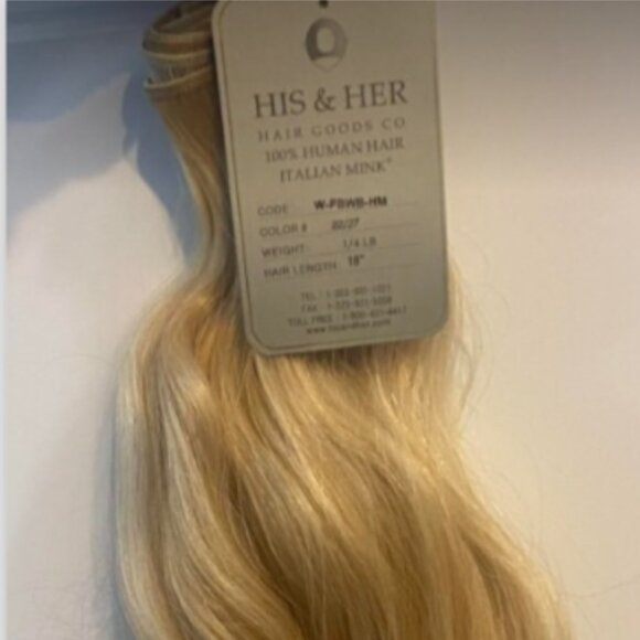 hair extensions 100% human hair - Machine Weft - Light blonde/honey blonde 18in - Picture 1 of 3